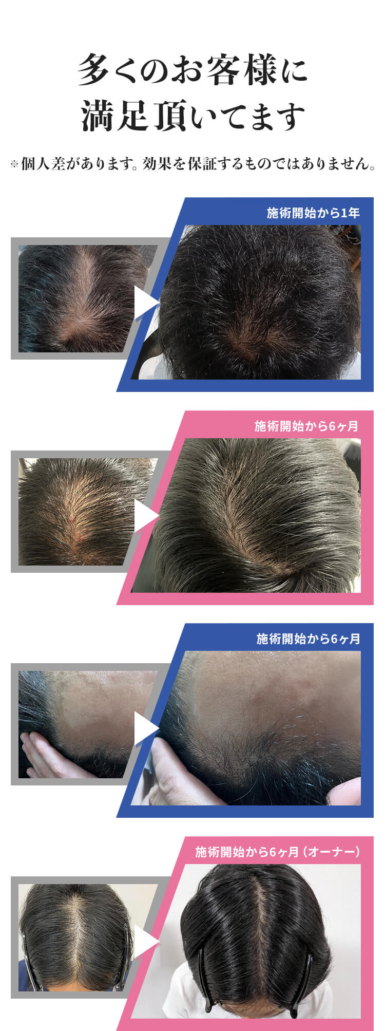 多くのお客様に満足頂いてます